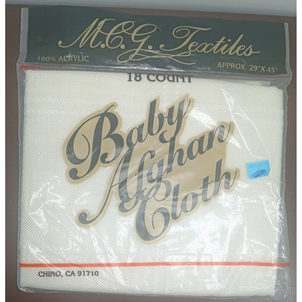 M.C.G. Textiles Baby Afghan Cross Stitch Cloth 100% Acrylic 18 Count 29" x 45"